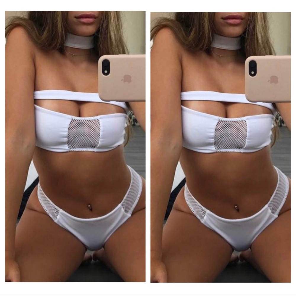 White sexy mesh bikini
